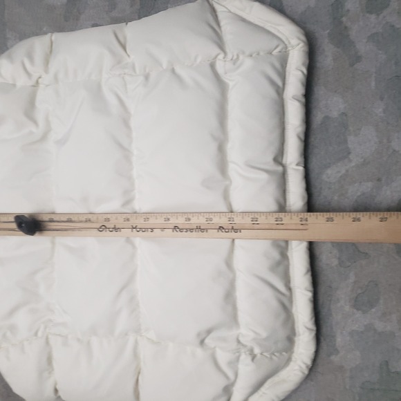 J.Crew Down Puffer Vest Womens Large White Button Sleeveless - Picture 9 of 11